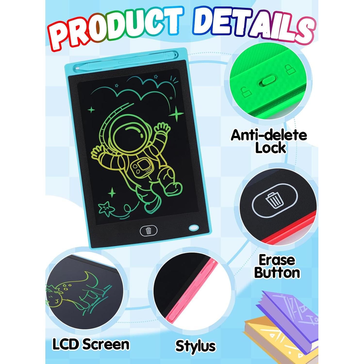 Tableta de Escritura LCD Biggun 8.5" 12 Piezas Coloridas