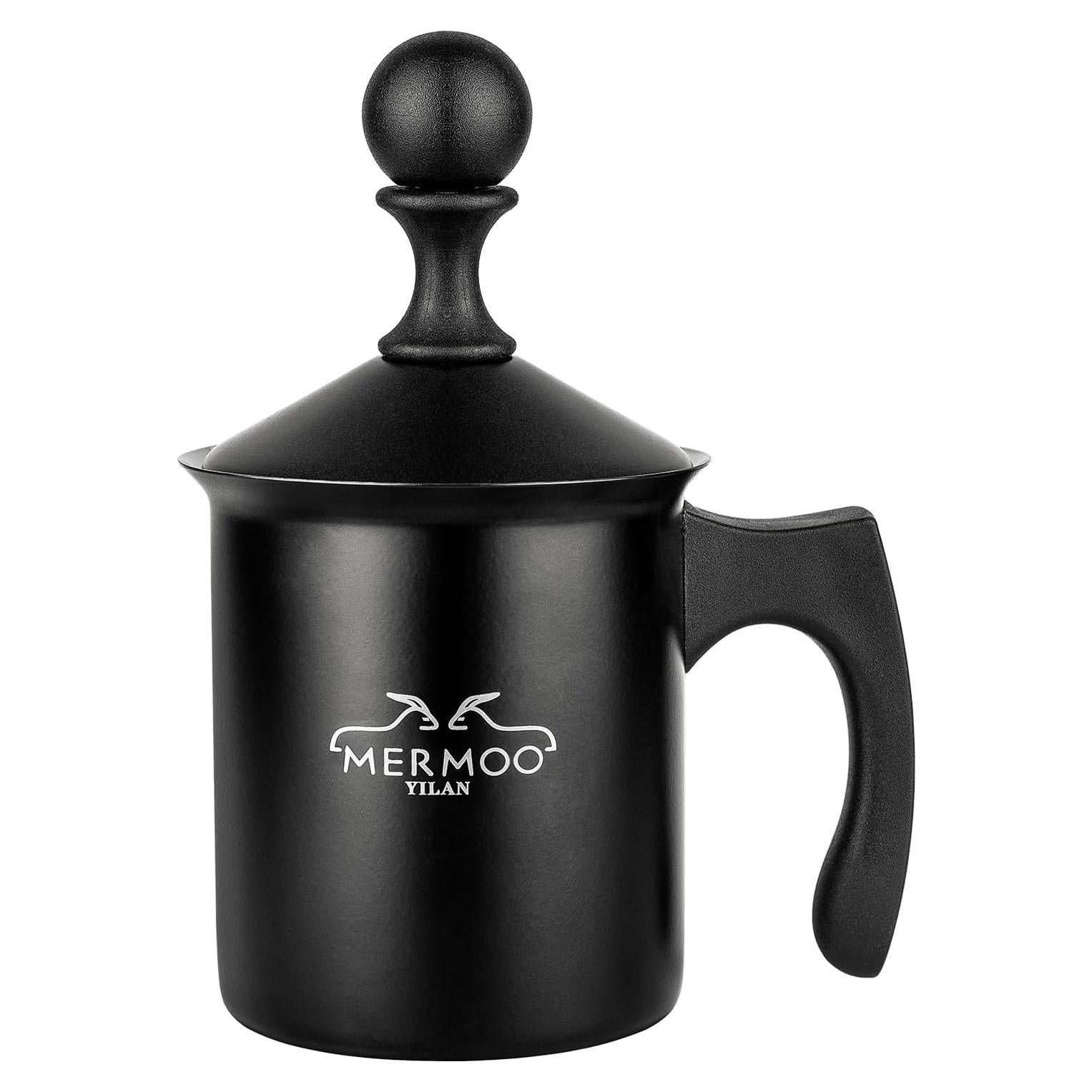Espumador de Leche Manual MERMOO YILAN 400ml Negro
