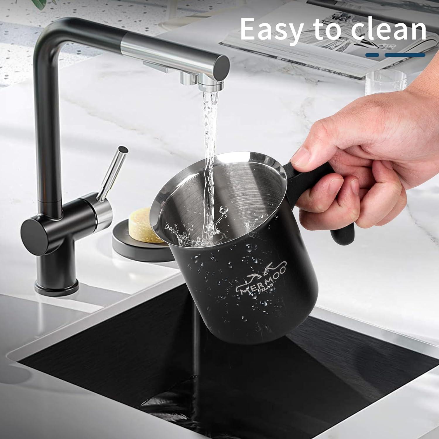 Espumador de Leche Manual MERMOO YILAN 400ml Negro