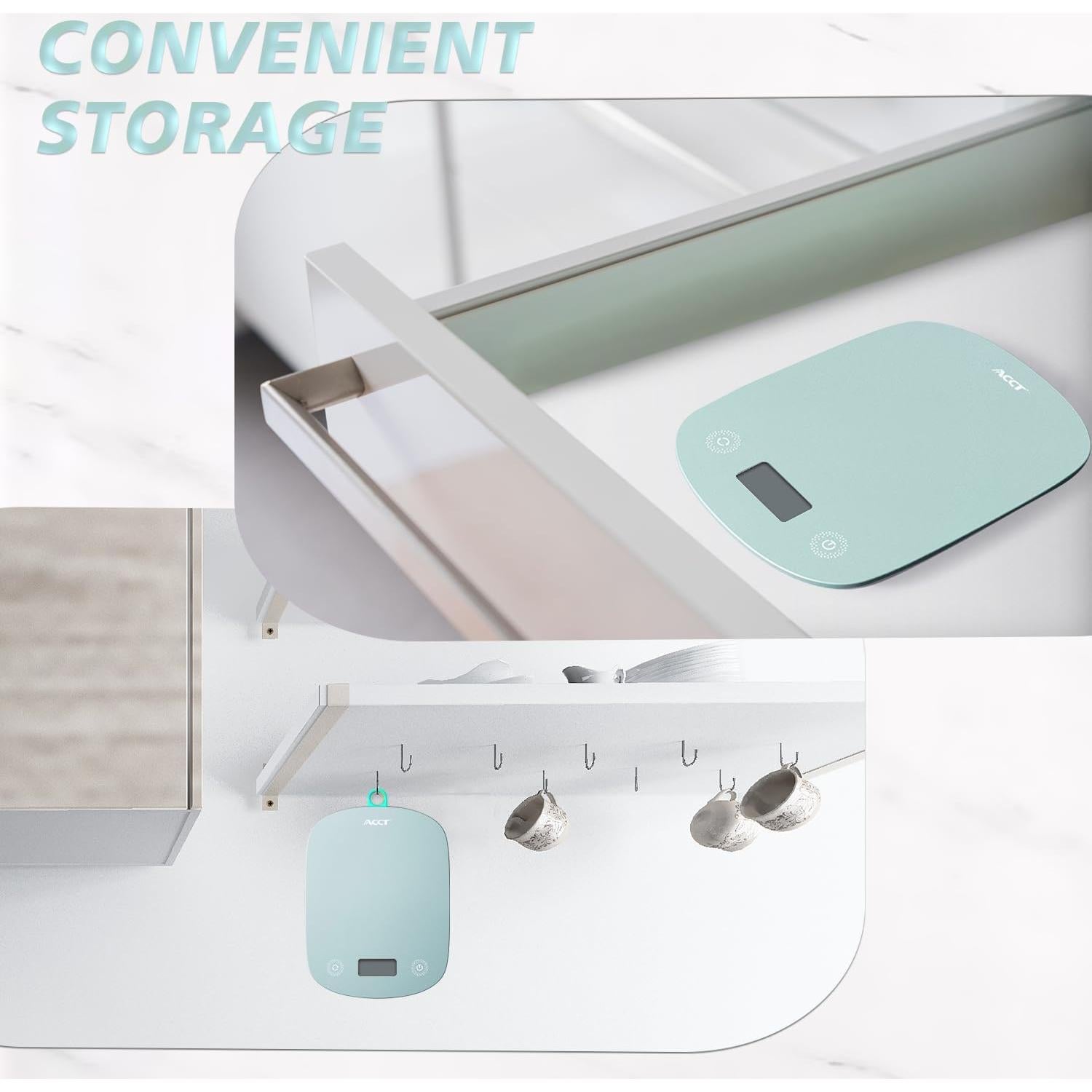 Báscula de Cocina Digital ACCT 4.99kg Verde con Función Tara