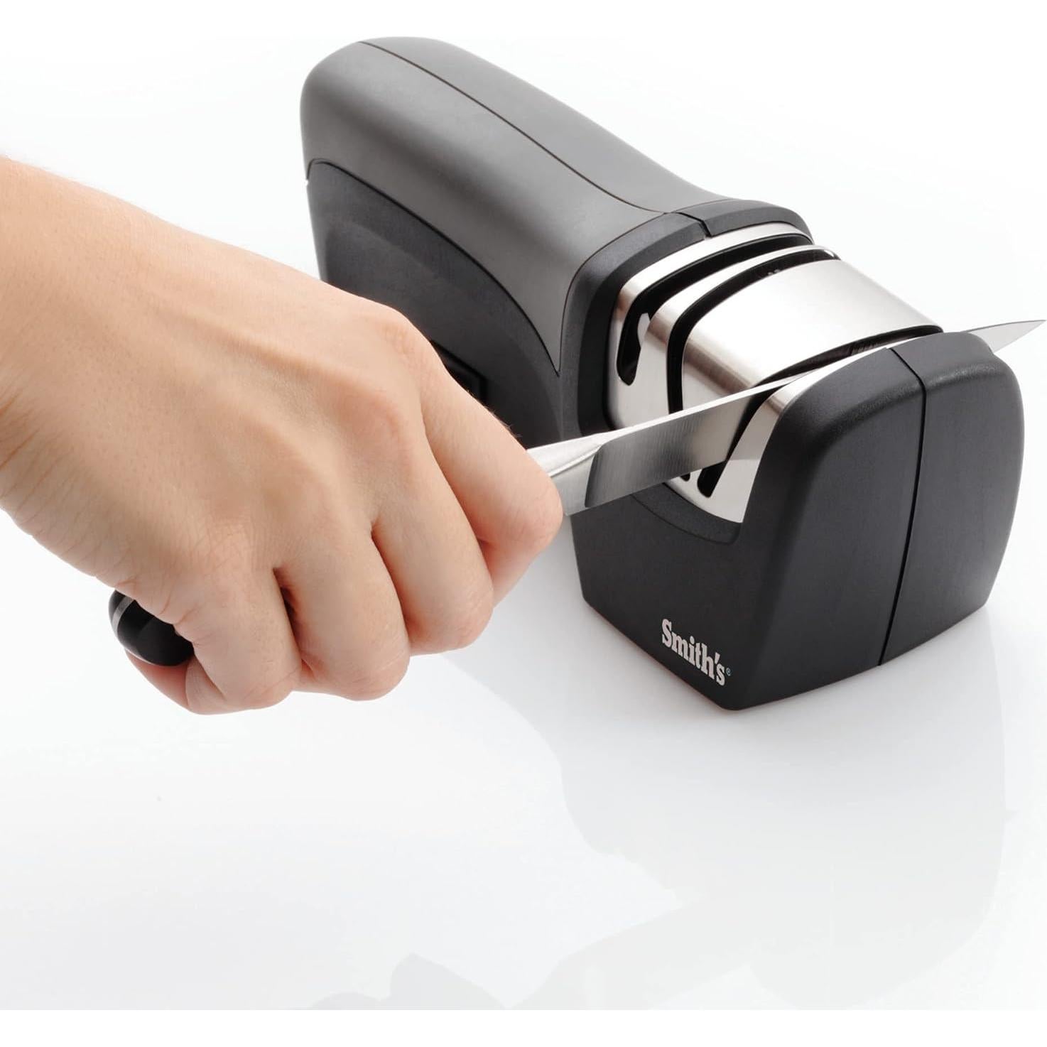 Afilador de cuchillos eléctrico Smith's 50029 2 etapas acero inoxidable