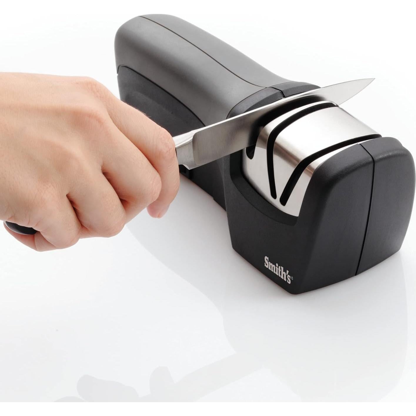 Afilador de cuchillos eléctrico Smith's 50029 2 etapas acero inoxidable