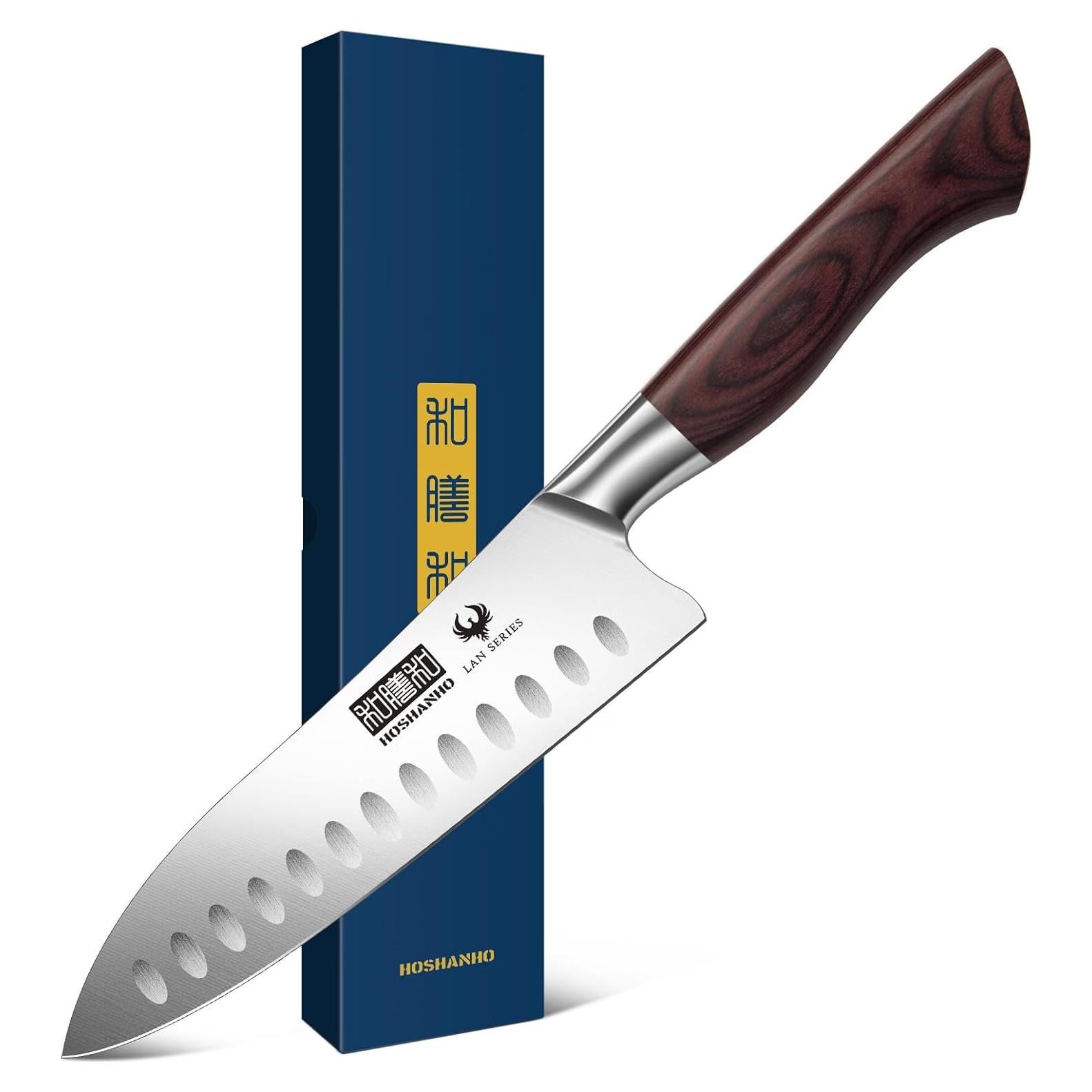 Cuchillo Santoku HOSHANHO 7" Acero Inoxidable Profesional