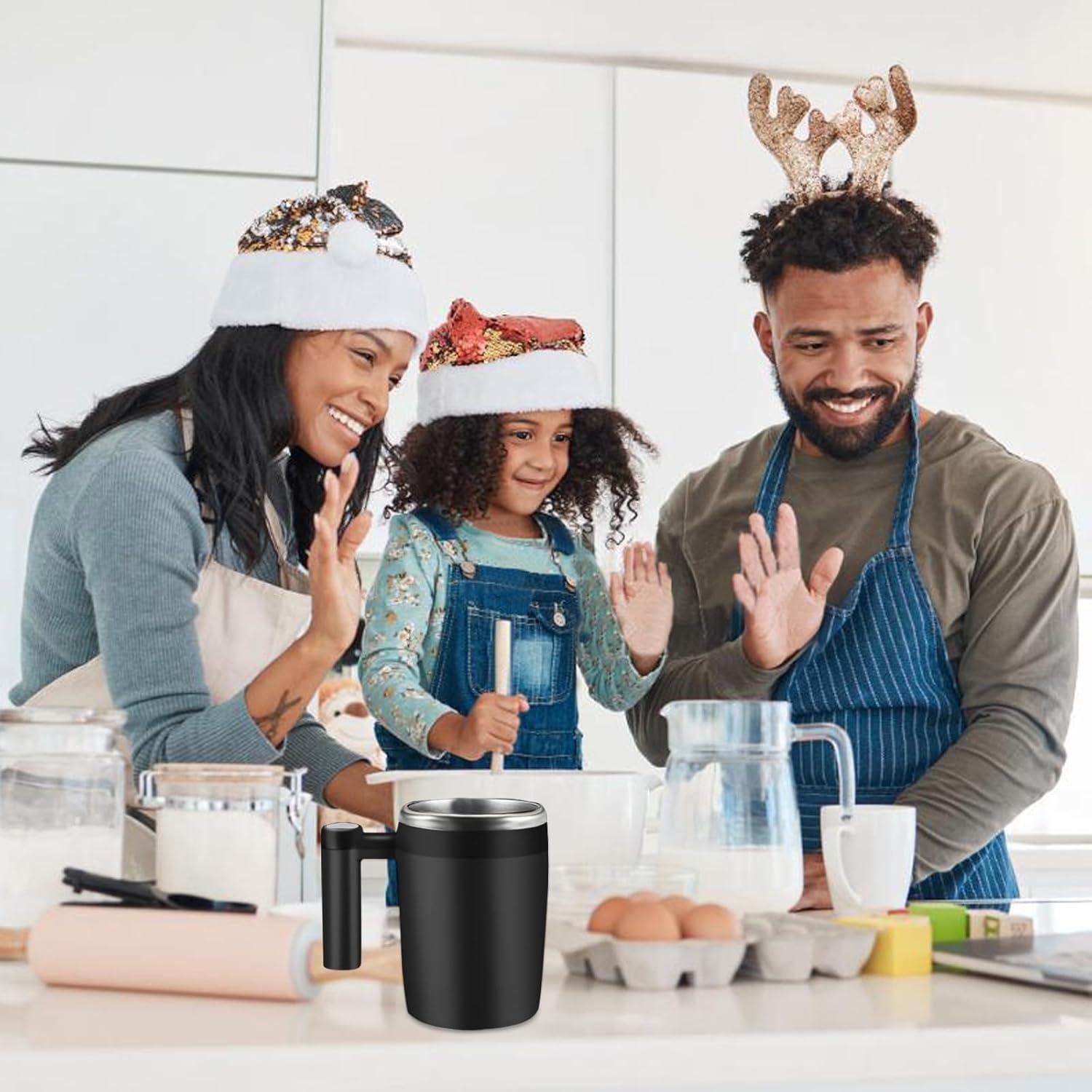 Taza Auto Revolvente FCSWEET 414ml Recargable Impermeable Negra