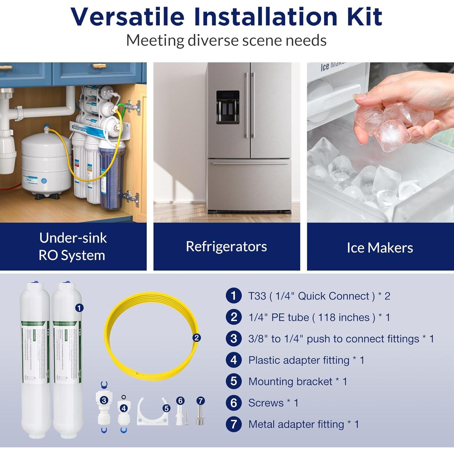 Kit de Filtro de Agua Inline Membrane Solutions T33 - 2 Unidades