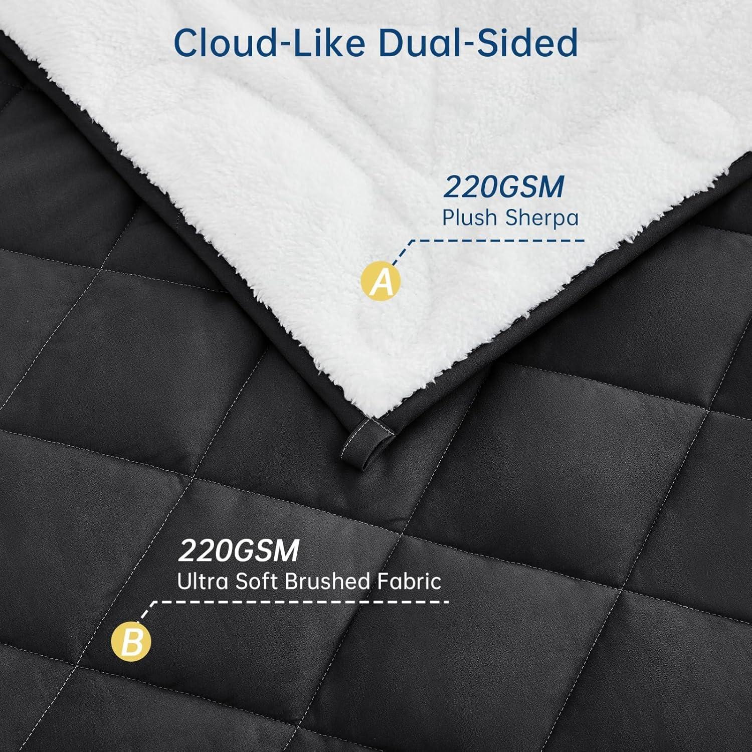 Manta Pesada Reversible OMYSTYLE 122x183 cm Sherpa Negro