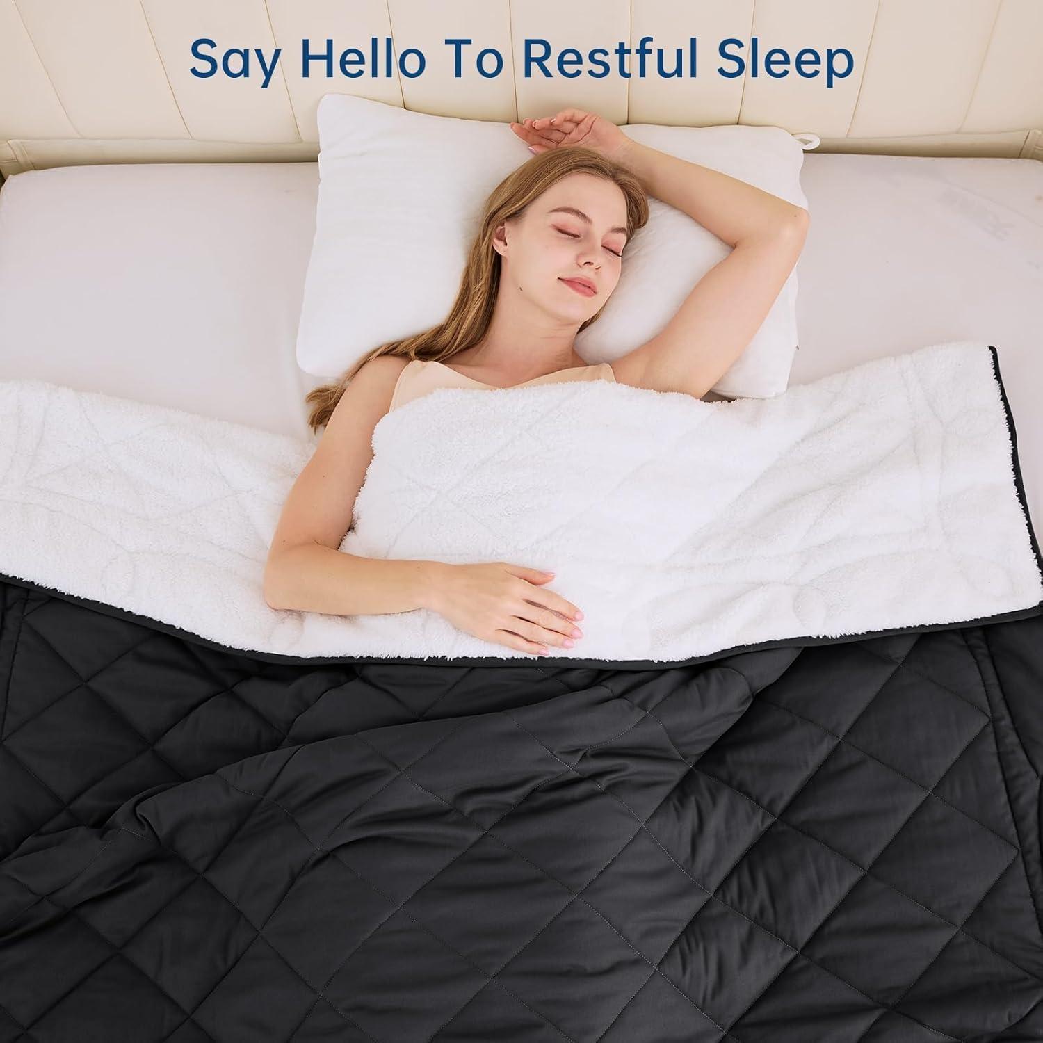 Manta Pesada Reversible OMYSTYLE 122x183 cm Sherpa Negro