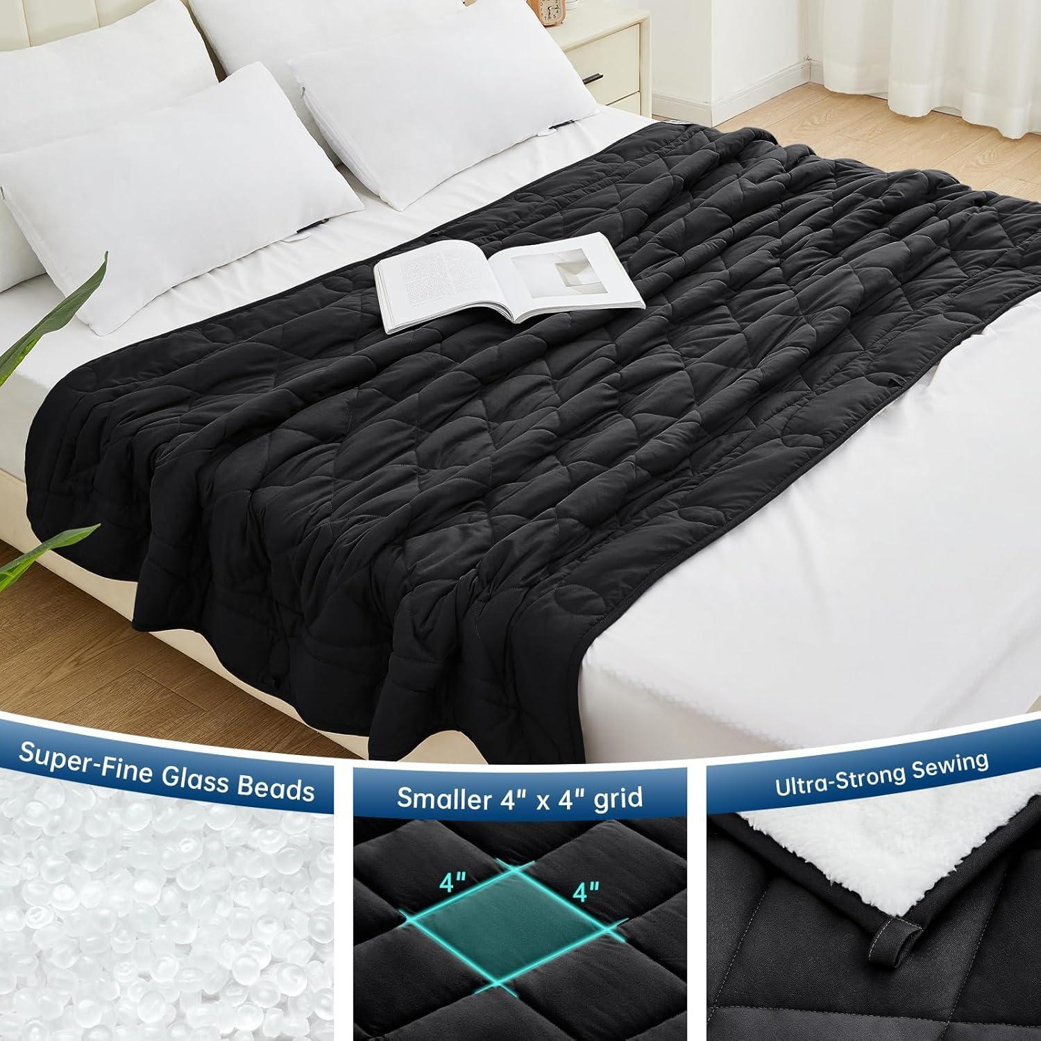 Manta Pesada Reversible OMYSTYLE 122x183 cm Sherpa Negro