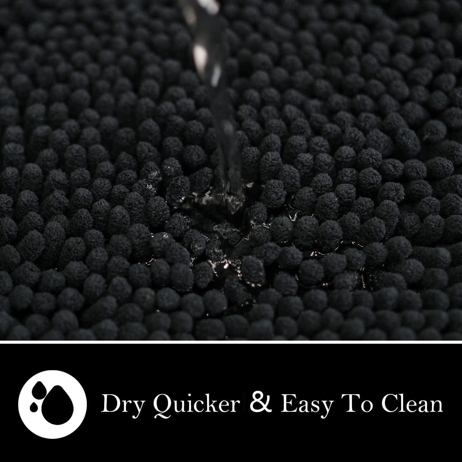 Juego de 3 Alfombrillas de Baño AINAHYVA Chenilla Antideslizante