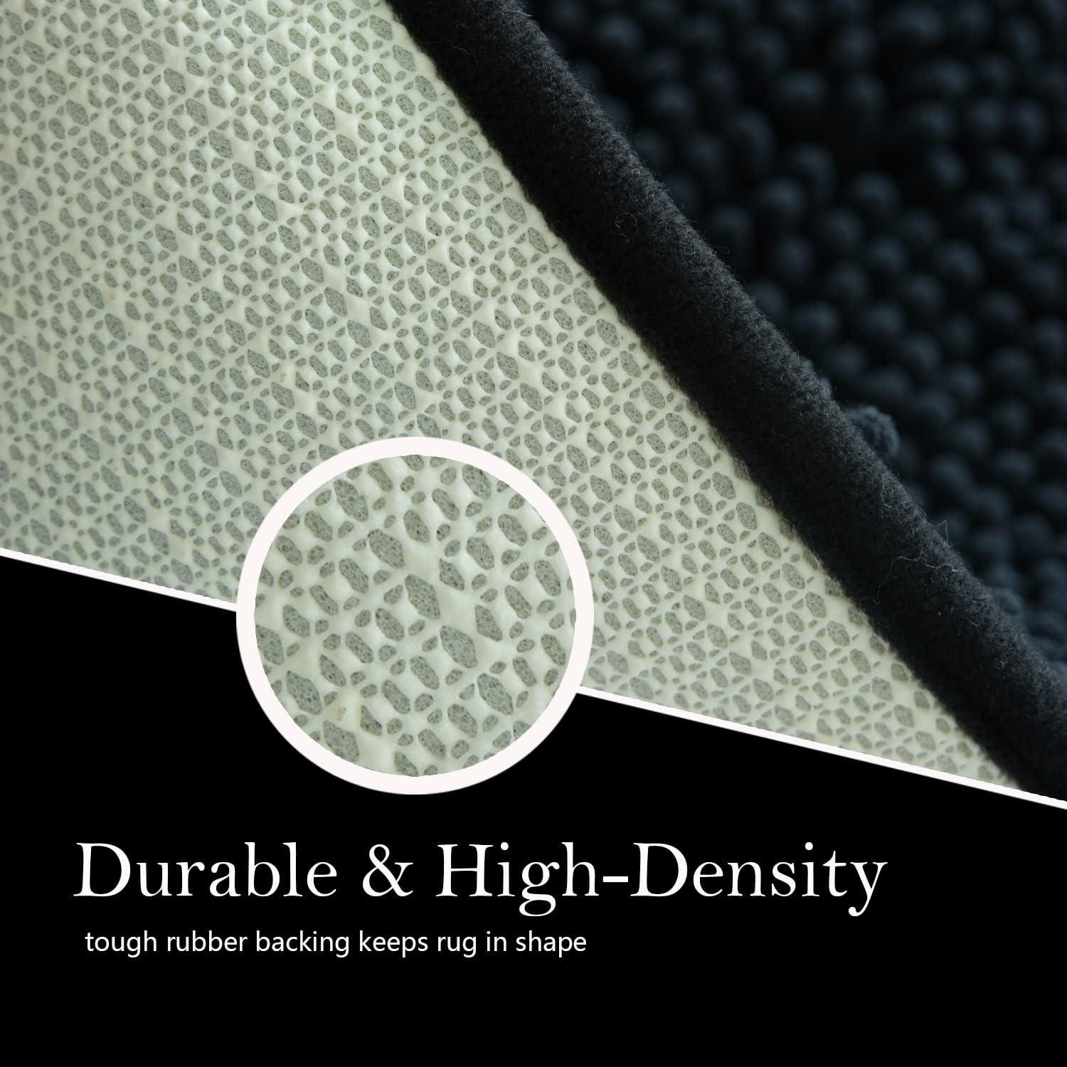 Juego de 3 Alfombrillas de Baño AINAHYVA Chenilla Antideslizante