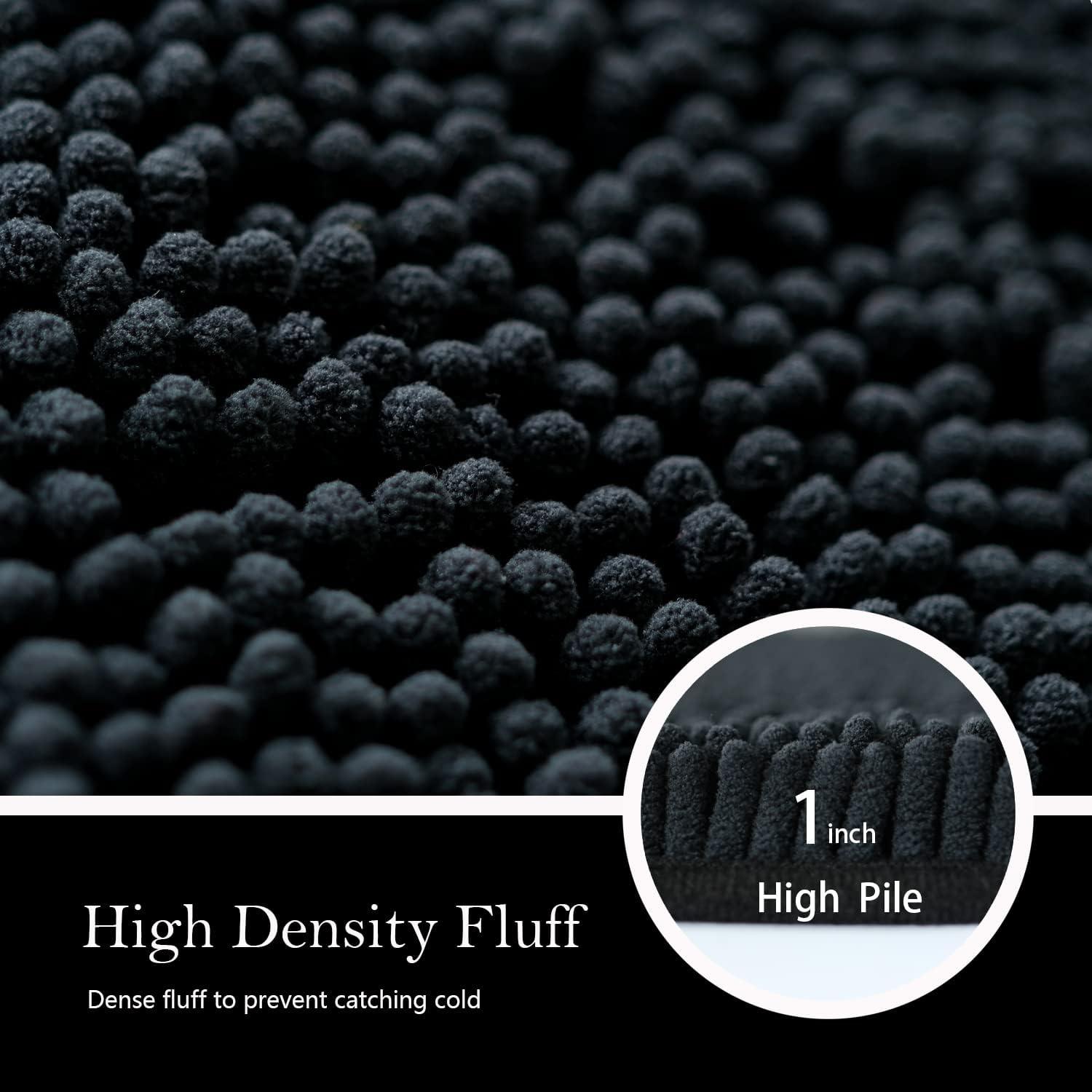 Juego de 3 Alfombrillas de Baño AINAHYVA Chenilla Antideslizante