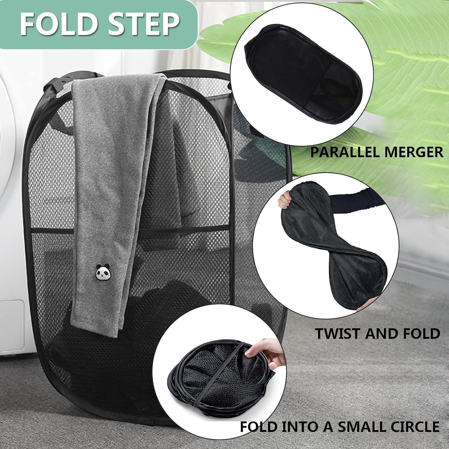 Cesta de Ropa Plegable LVXINLI 61x36 cm con Mango Duradero