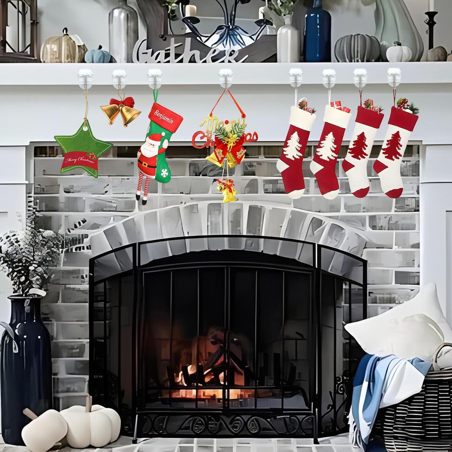 25 Ganchos Adhesivos Transparentes Karsbarwe + 30 Tiras Removibles