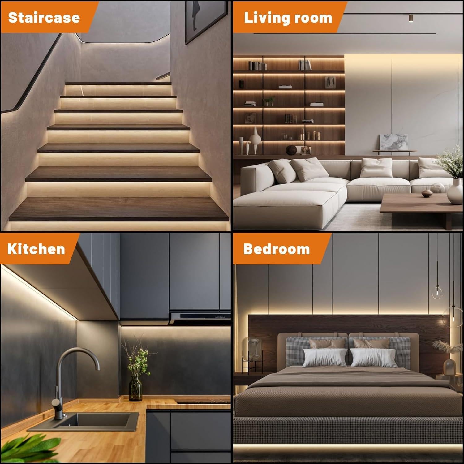 Tira de luces LED COB Roran 5m 3000K con control remoto