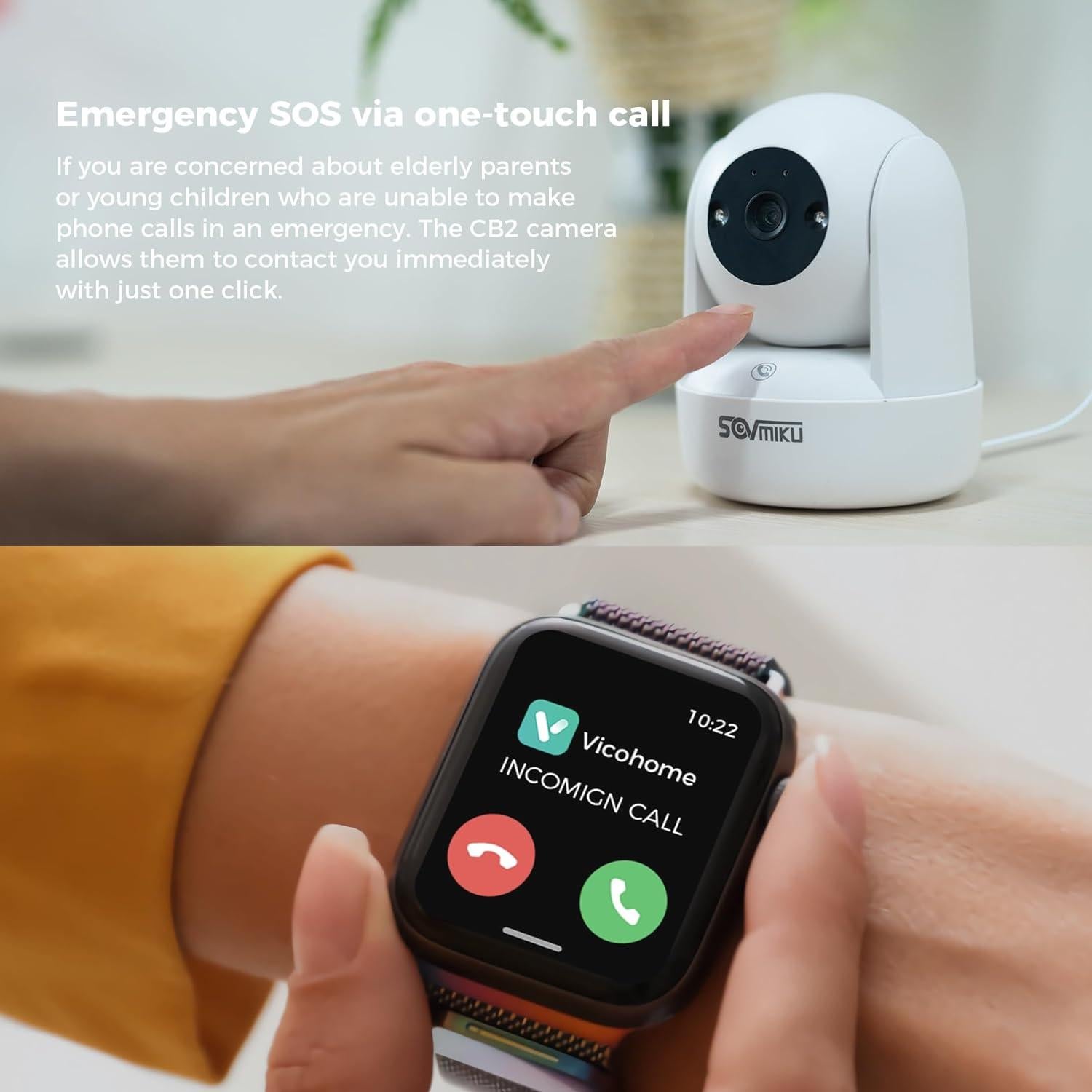 Cámara de Seguridad Sovmiku 2CB2 2K con AI y Visión Nocturna