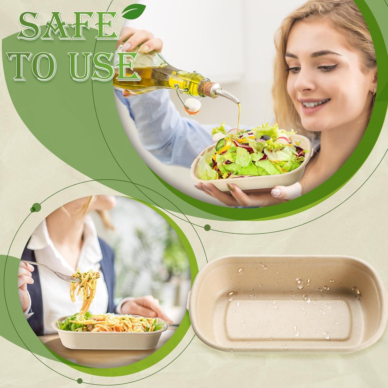 Remerry 100 Tazones Desechables con Tapas 17 oz para Comida