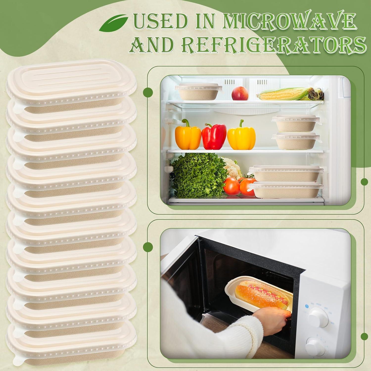 Remerry 100 Tazones Desechables con Tapas 17 oz para Comida