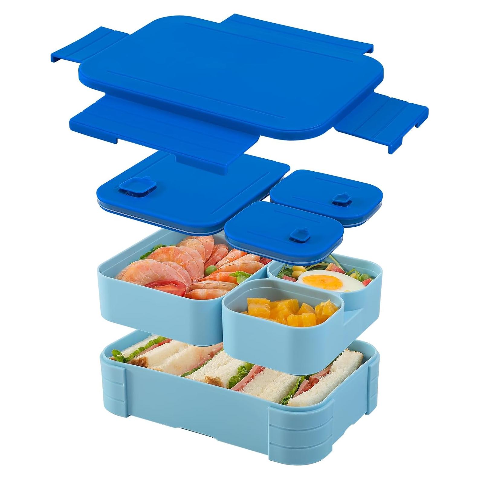 Caja Bento Almuerzo Jurun 1100ml Azul - A prueba de Fugas