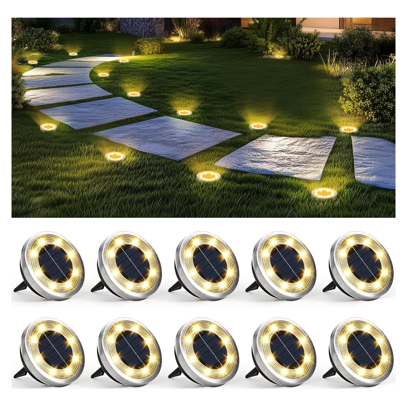 Paquete de 10 Luces Solares de Suelo SOLPEX IP65 para Jardín