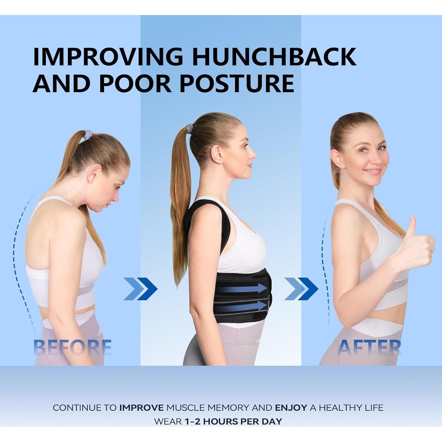 Corrector de Postura AOFIT Faja Ajustable Negro Pequeño