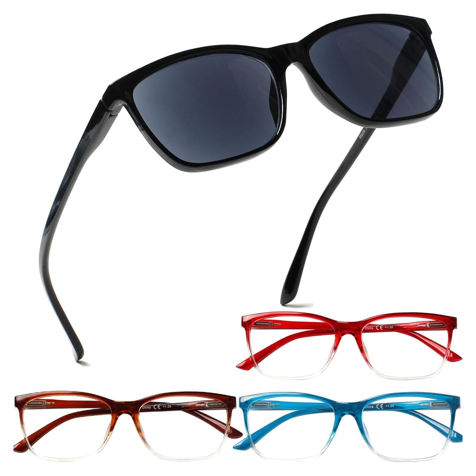 Gafas de Lectura Henotin 4 Paquete Mujeres Anti Luz Azul 1.0x