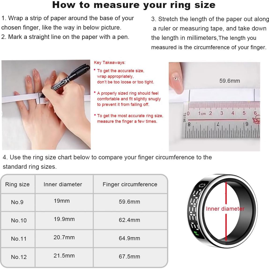 Anillo Inteligente de Salud Genérico SY01 - Monitoreo Fitness IP68