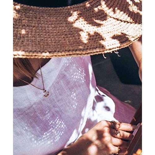 Collar Colgante Ancla Dainty MEVECCO 14K Baño de Oro 43-48 cm