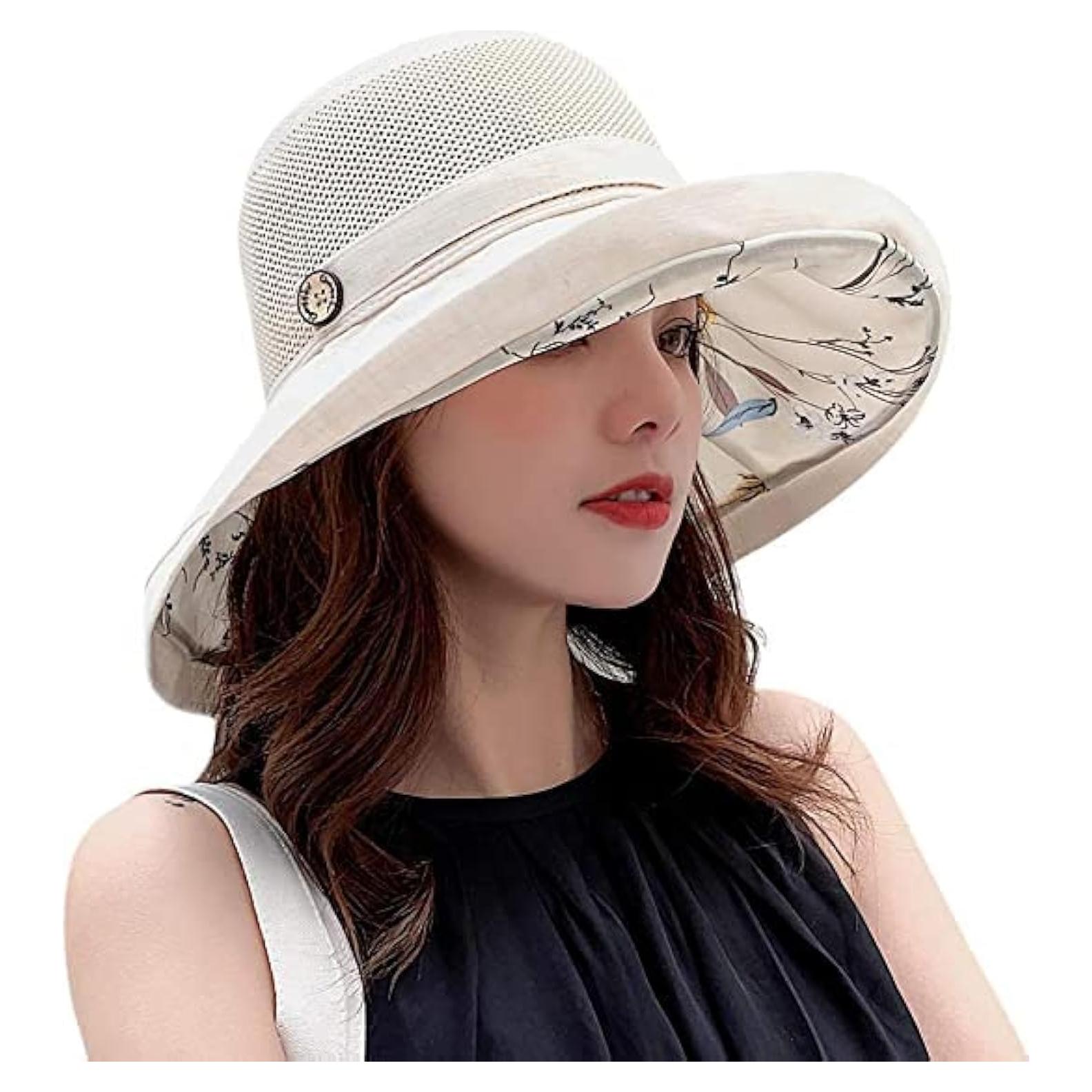 Sombrero de Playa Plegable UV UPF50+ para Mujeres - Beige