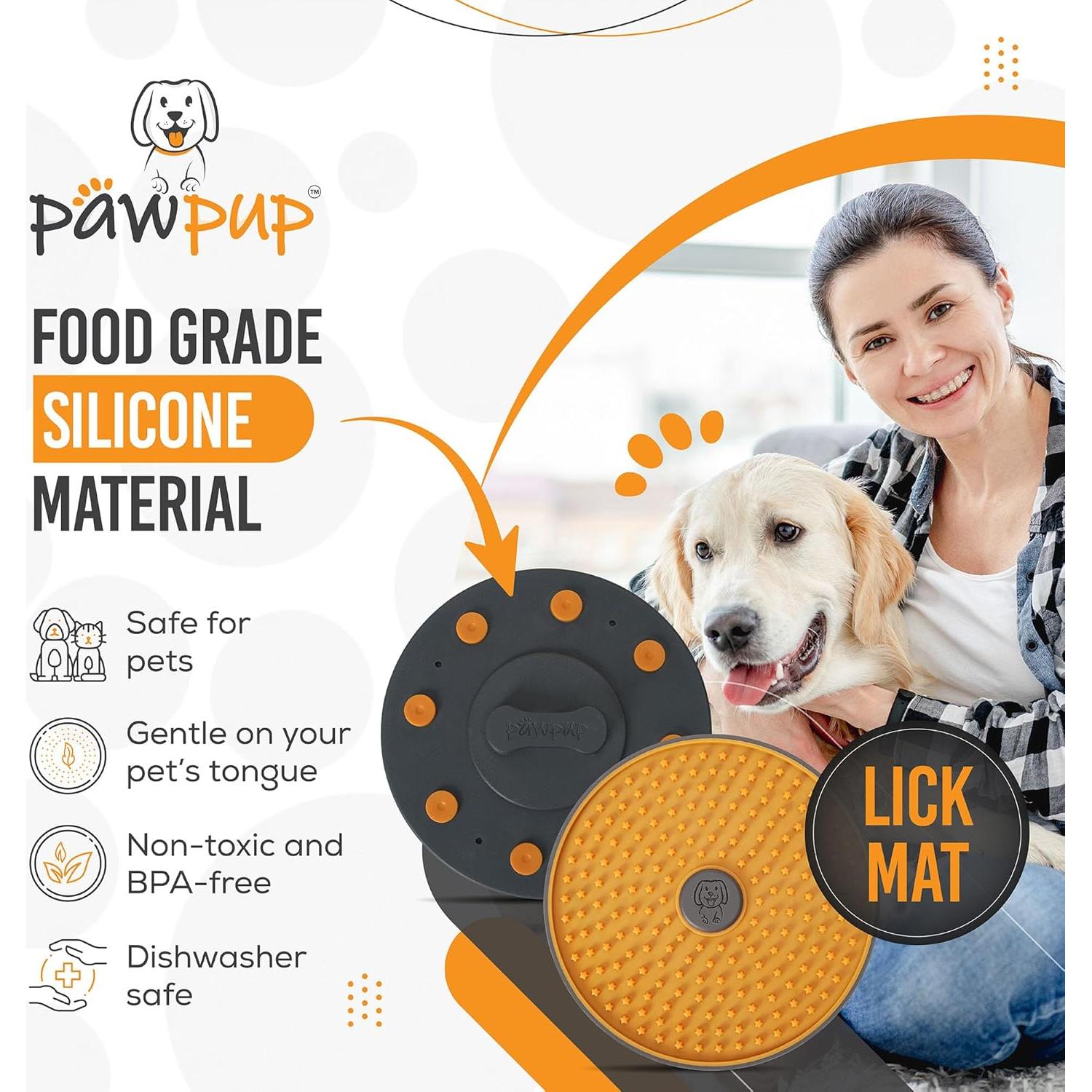 Alfombrilla para Lamer PAWPUP 20.8 cm Antideslizante Naranja