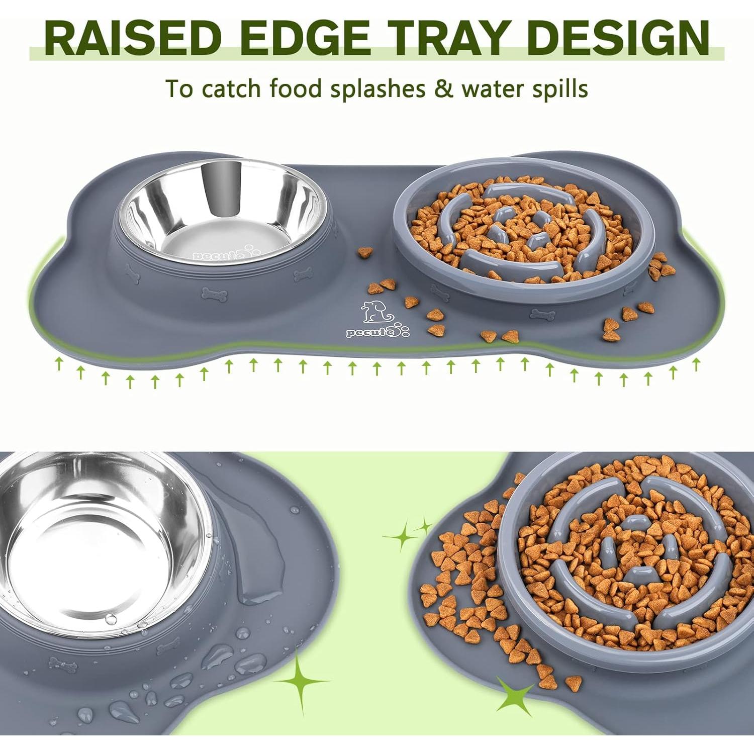 Tazones Antideslizantes Pecute para Perros y Gatos 1.25L