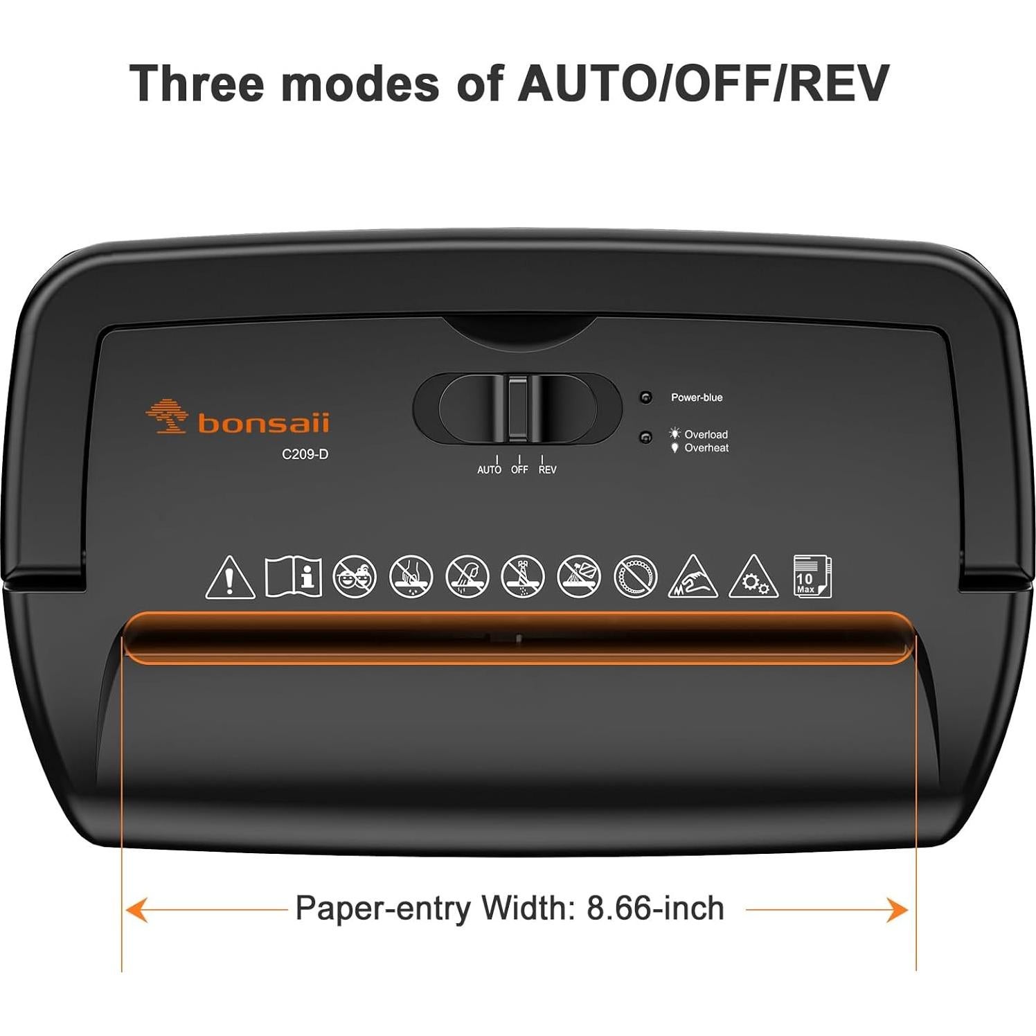 Trituradora de Papel Bonsaii C209-D Corte Cruzado 10 Hojas