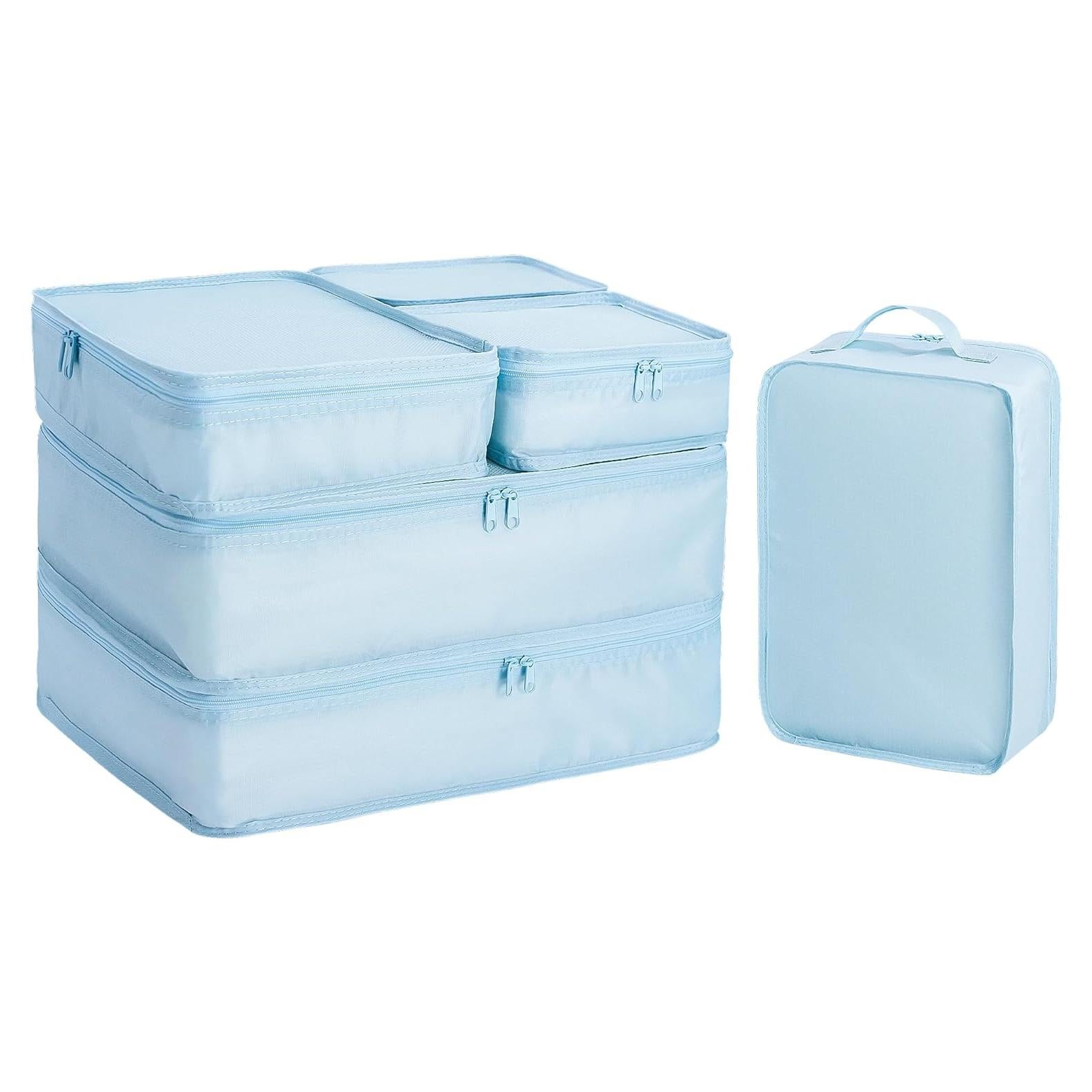 Cubos de Embalaje para Viaje CALACH 6 Piezas Nylon Azul