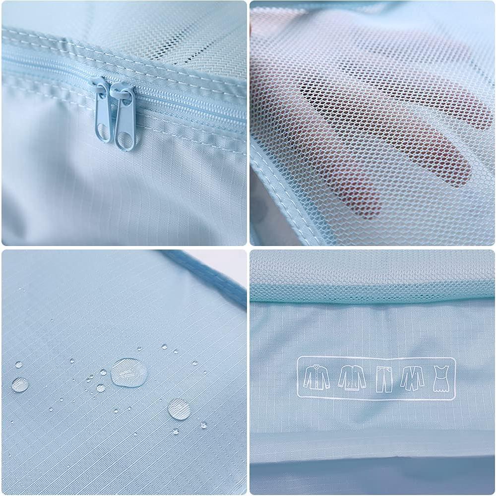 Cubos de Embalaje para Viaje CALACH 6 Piezas Nylon Azul