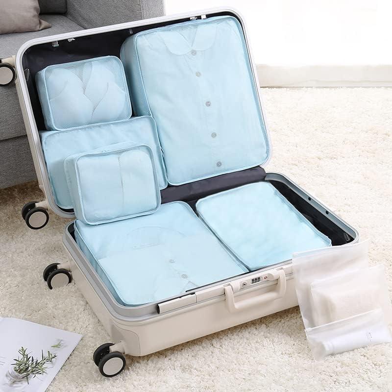 Cubos de Embalaje para Viaje CALACH 6 Piezas Nylon Azul