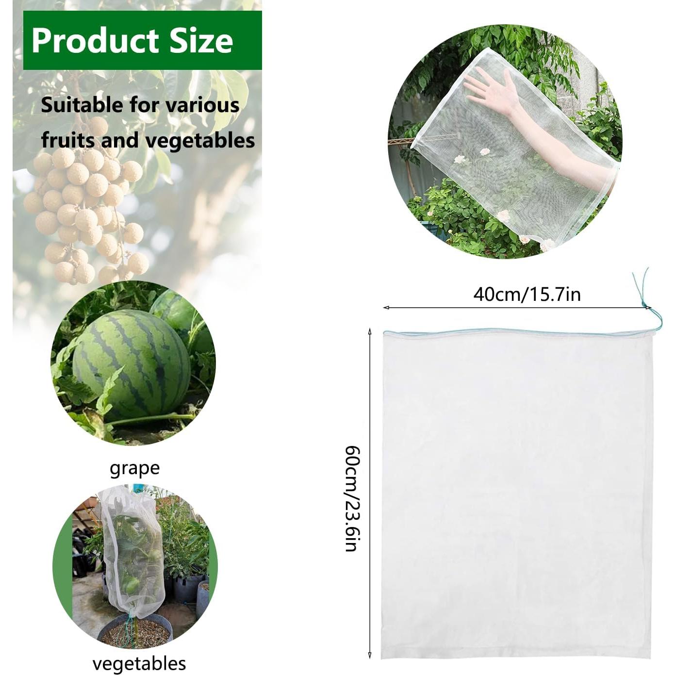 Bolsas de Malla Reutilizables Belit 7 Pcs 60x40 cm para Jardín