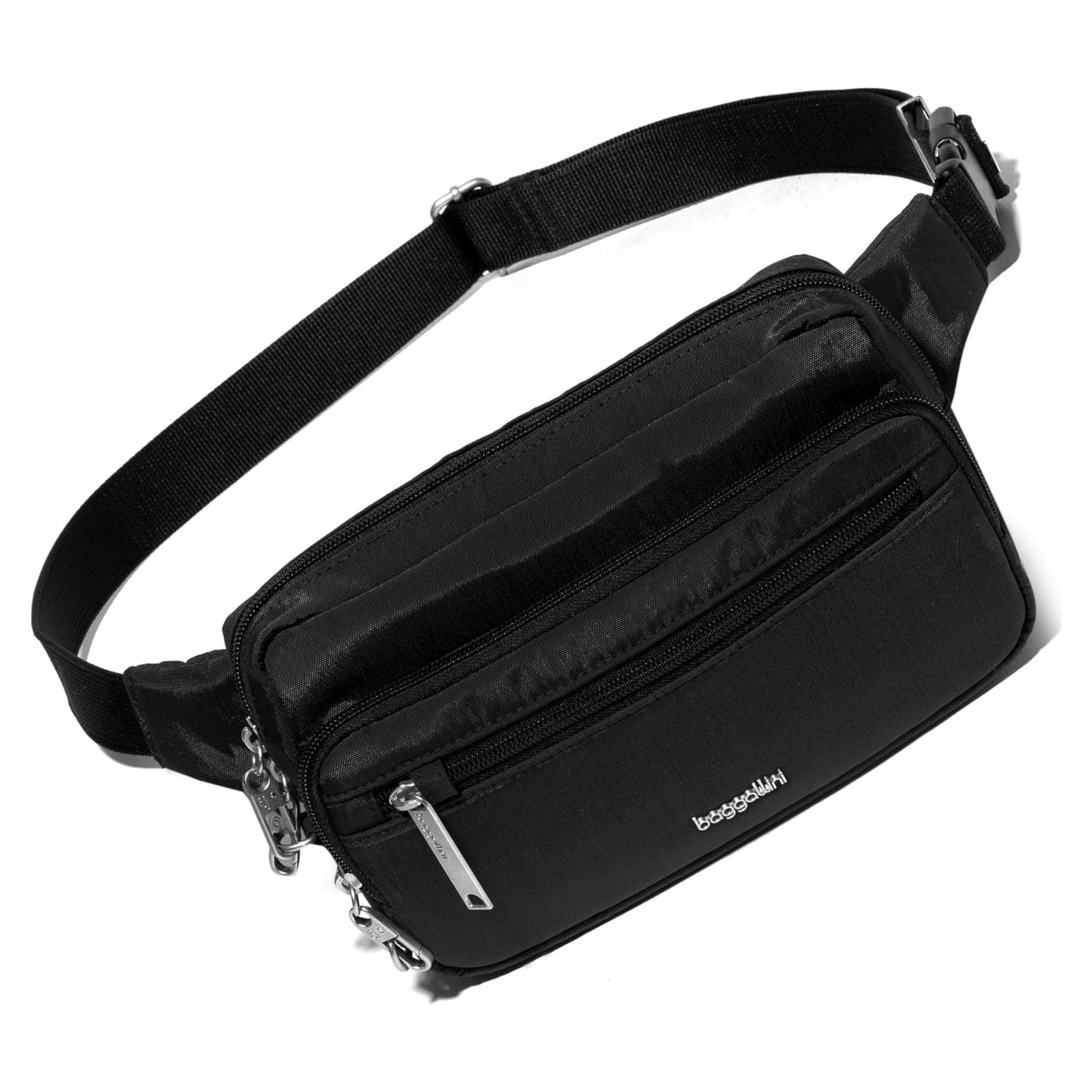 Riñonera Antirrobo Baggallini Securtex Mujer RFID Negra