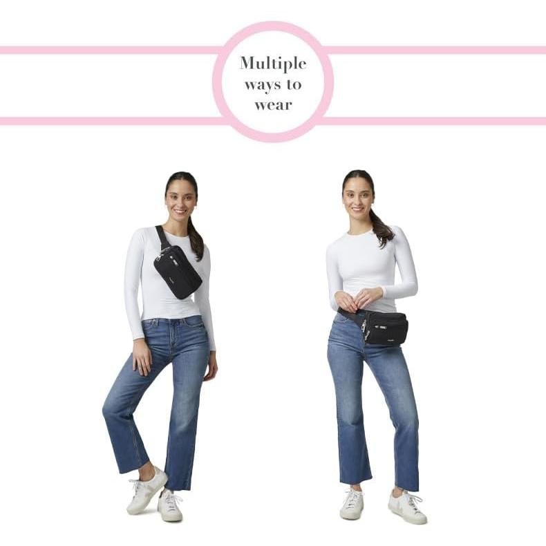 Riñonera Antirrobo Baggallini Securtex Mujer RFID Negra