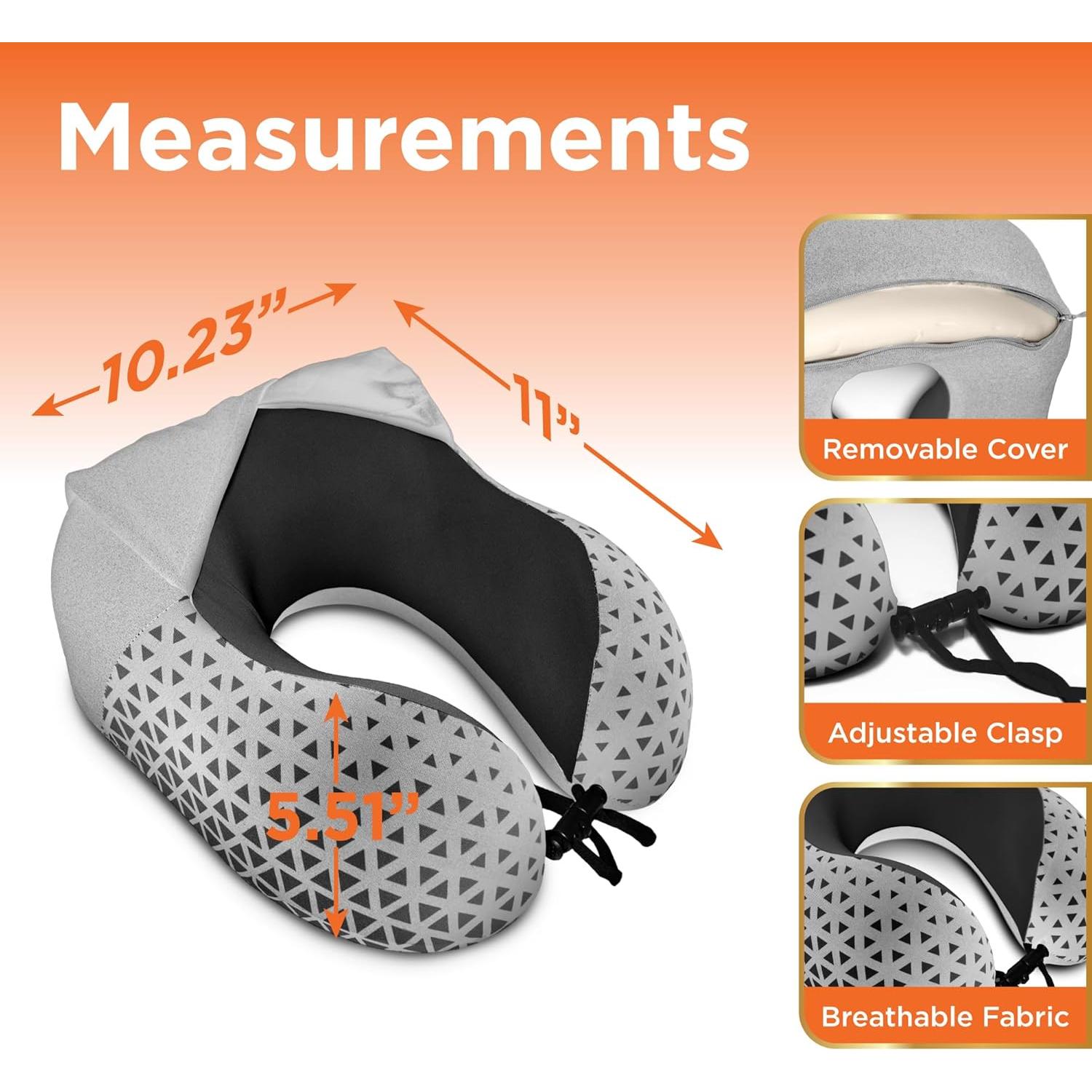 Cojín de Viaje con Capucha BLACK+DECKER Espuma Viscoelástica