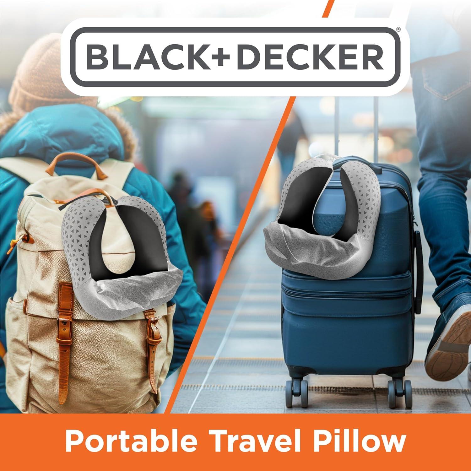 Cojín de Viaje con Capucha BLACK+DECKER Espuma Viscoelástica