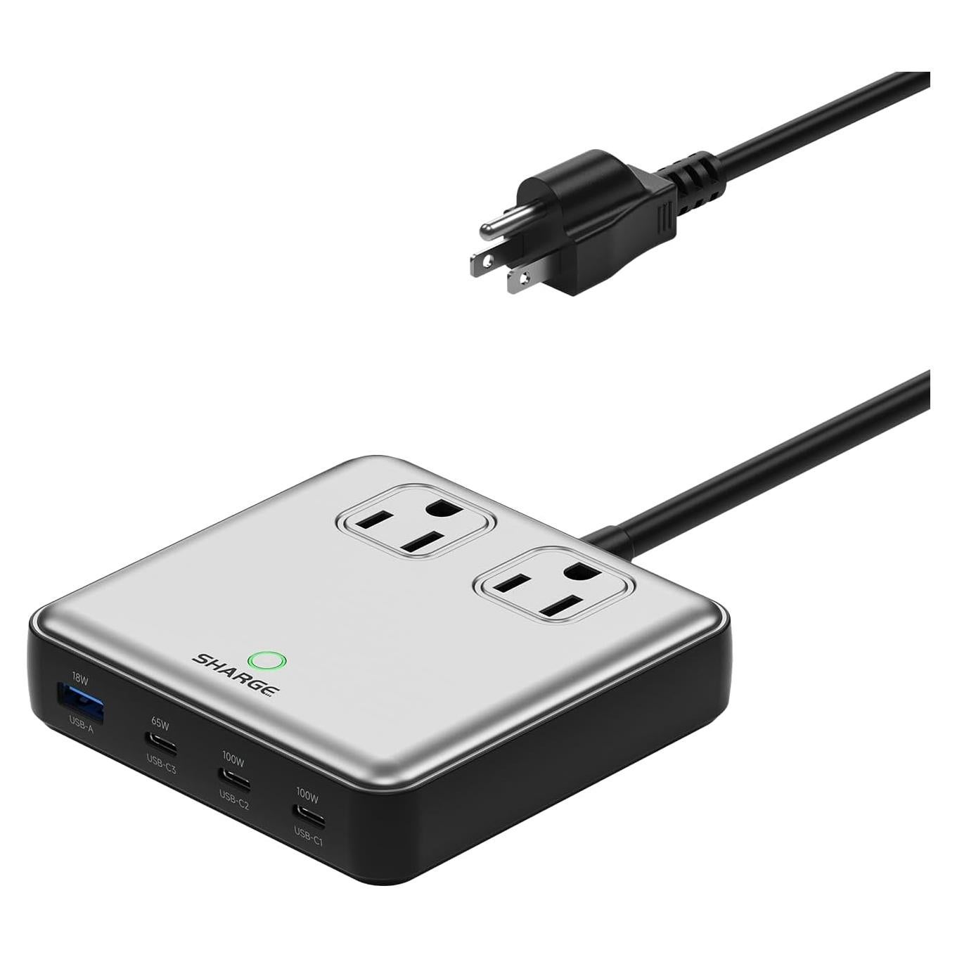 Estación de Carga 6-en-1 Sharge 100W USB-C y USB-A