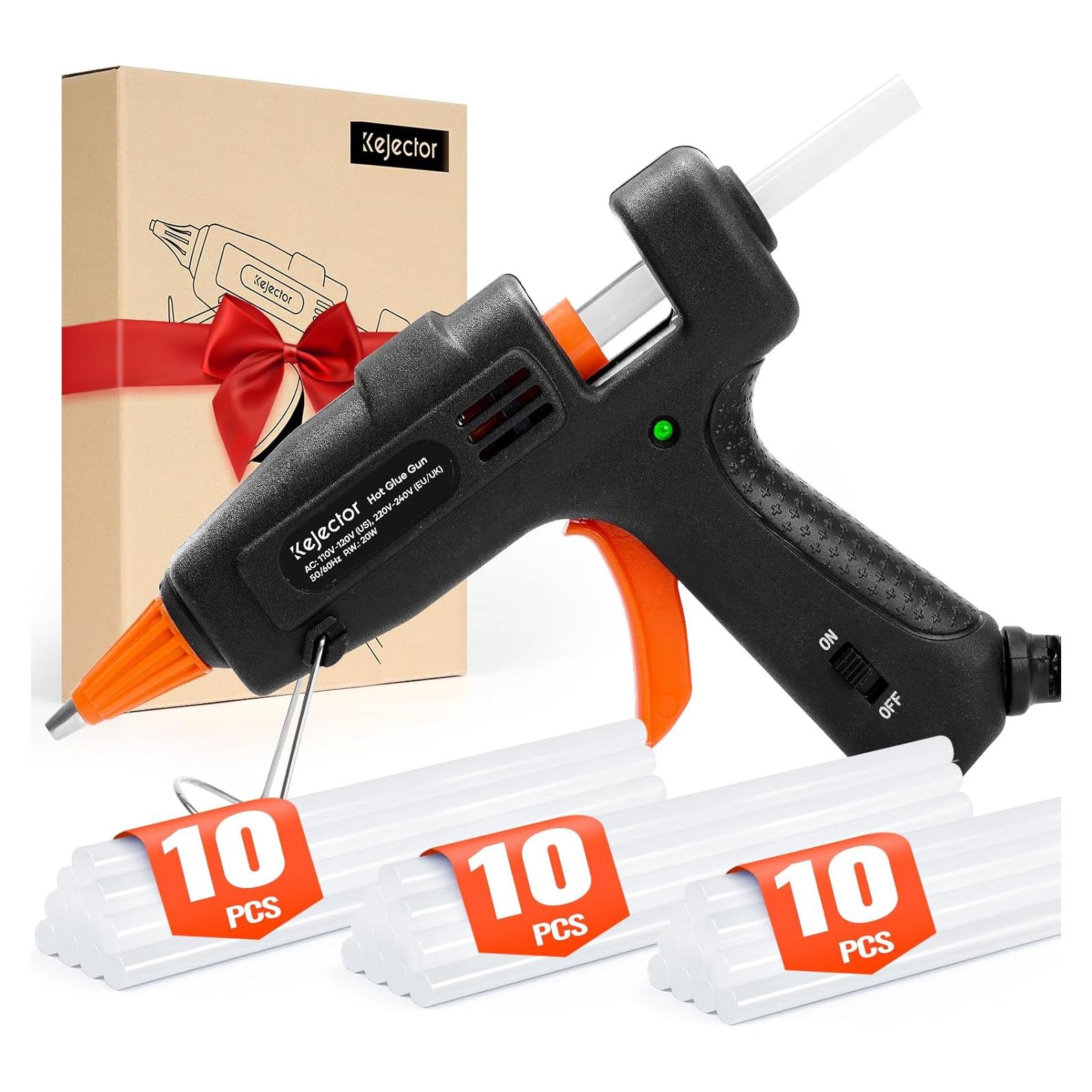 Pistola de Pegamento Mini Kejector 20W con 30 Barras 7mm