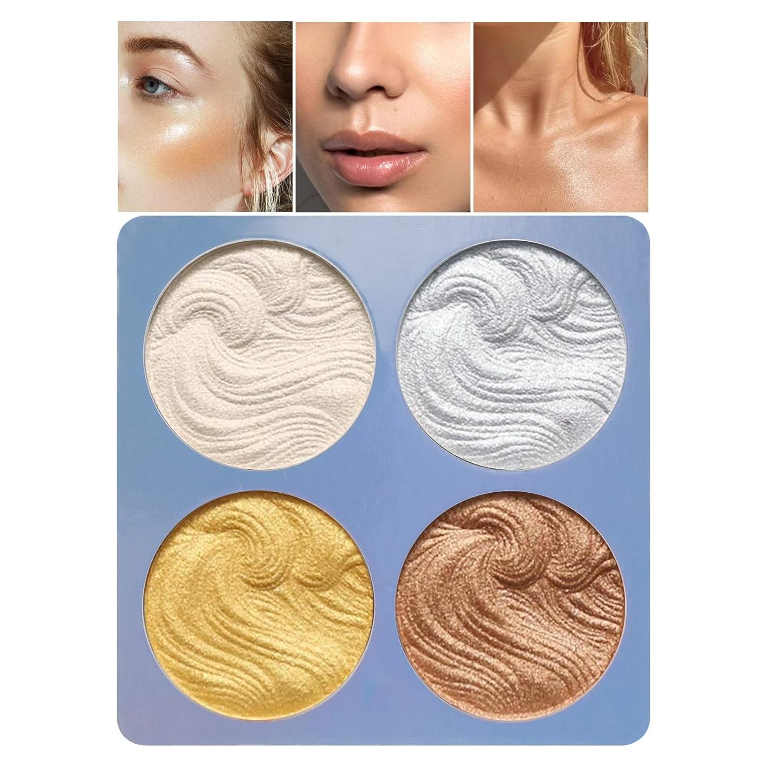 Paleta de Iluminador Facial Boobeen 4 Colores 9.7x9.4 cm