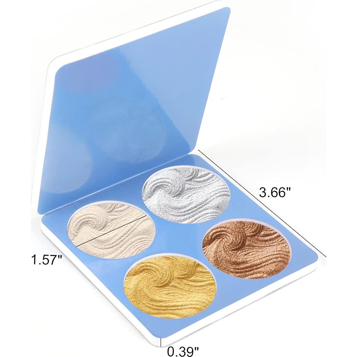 Paleta de Iluminador Facial Boobeen 4 Colores 9.7x9.4 cm