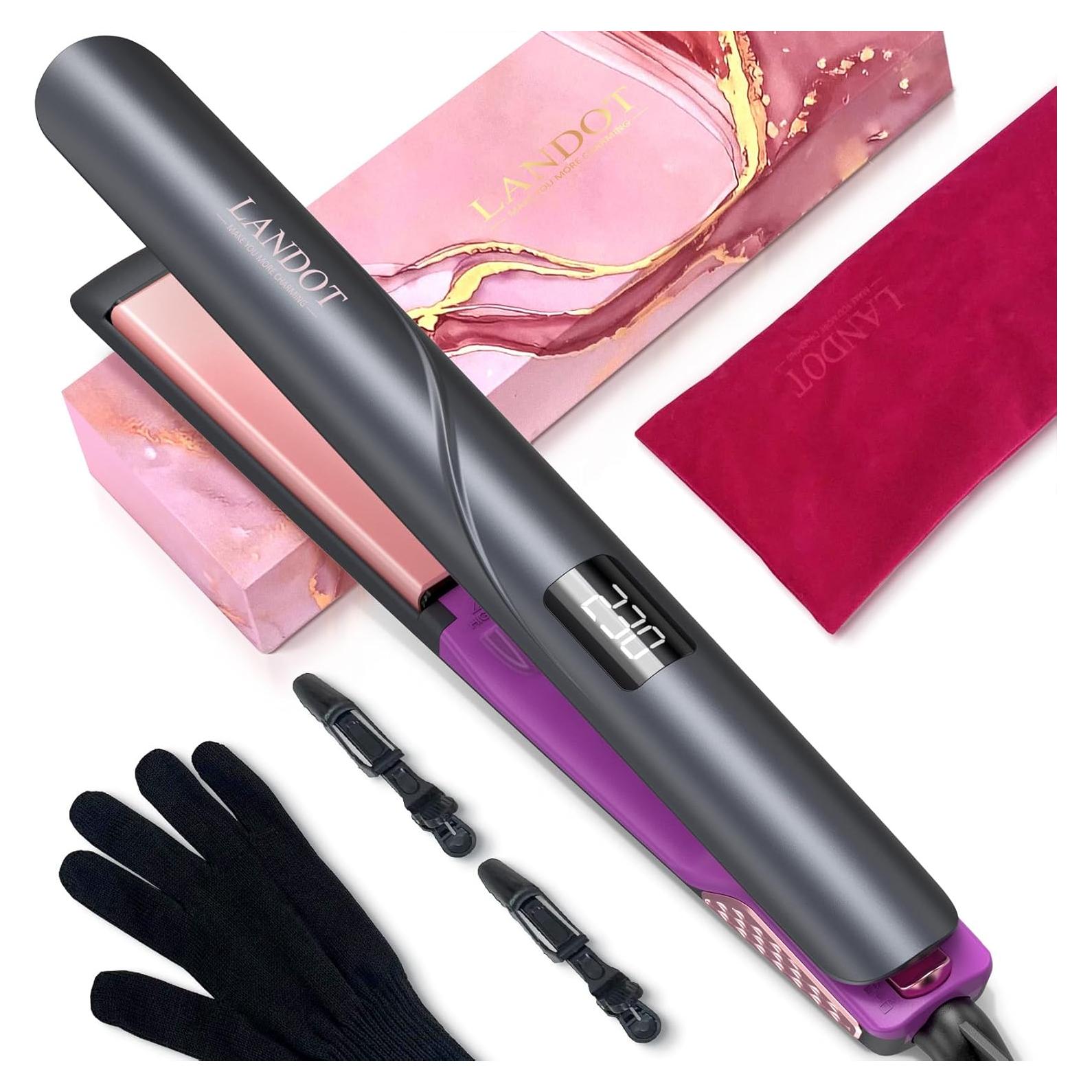 Plancha de Cabello Cerámica LANDOT QF-Z300 1.75" Ajustable