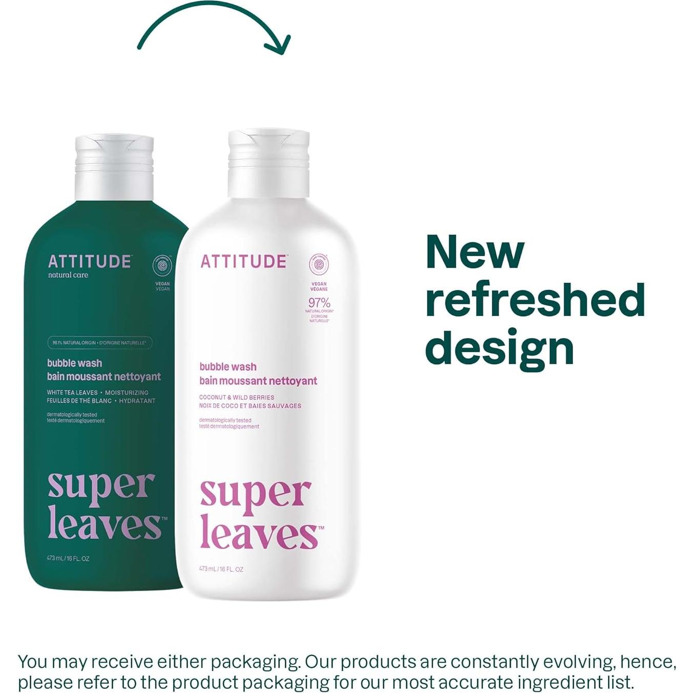 Baño de Burbujas ATTITUDE 473 ml x2 - Hojas de Té Blanco