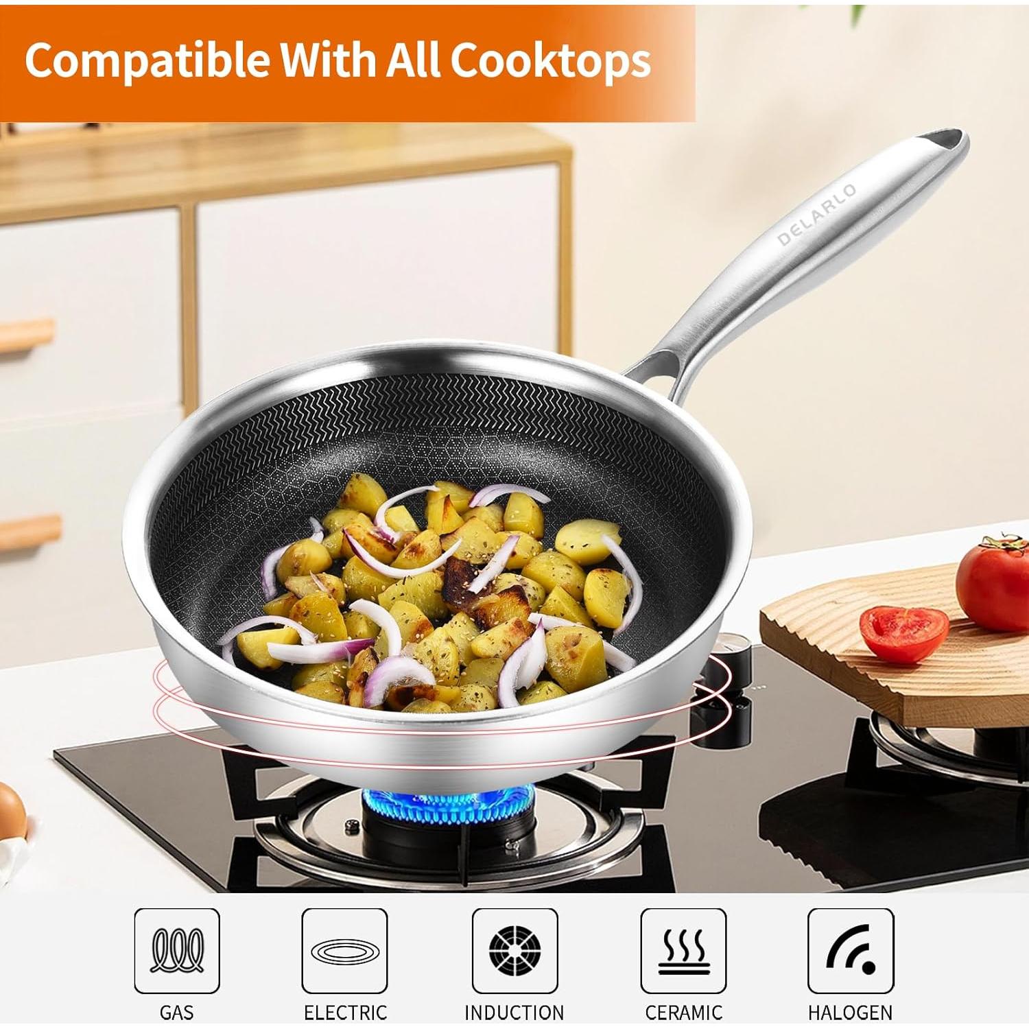 Sartén Pequeña DELARLO de Acero Inoxidable 14 cm Apta para Horno