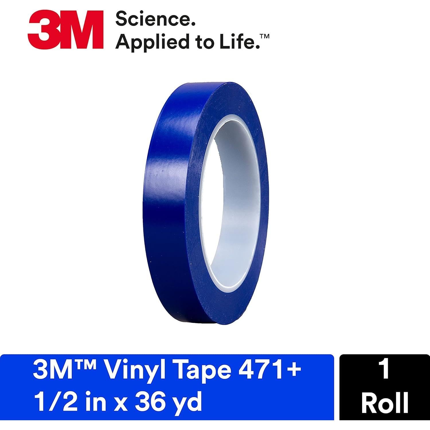 Cinta de Vinilo 3M 471+ 1/2" x 33 m Azul para Enmascarado