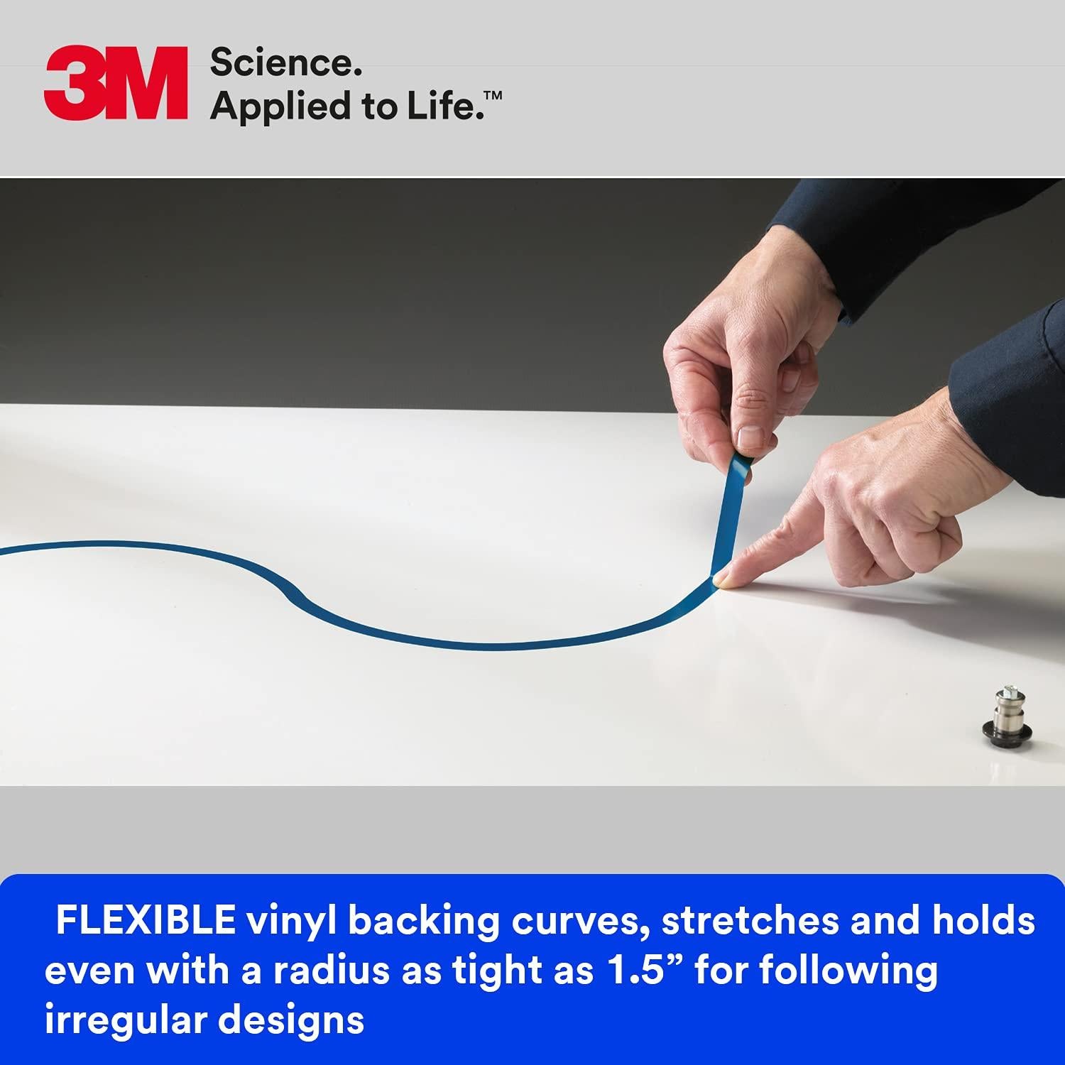 Cinta de Vinilo 3M 471+ 1/2" x 33 m Azul para Enmascarado
