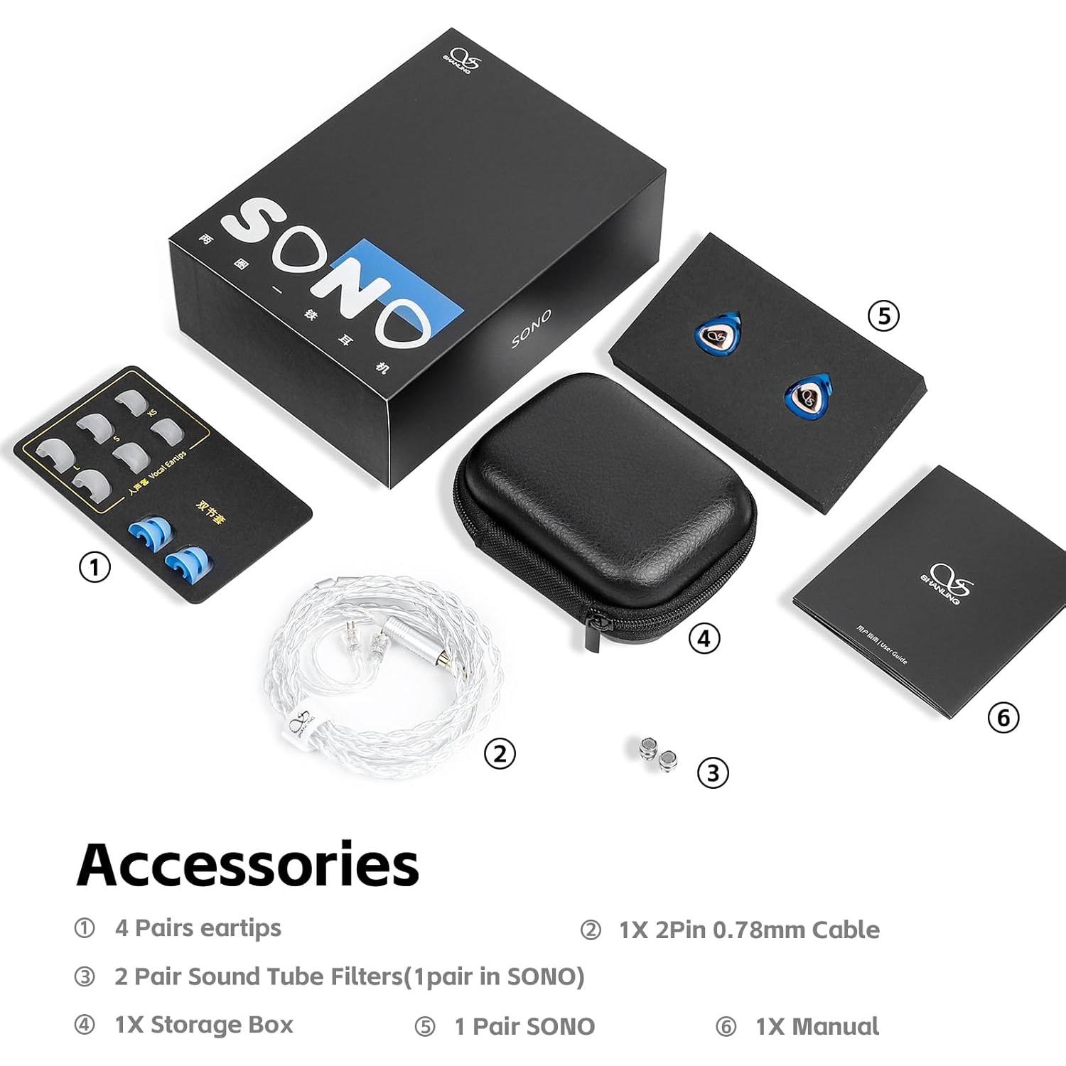 Auriculares in-ear Shanling SONO Azul Hi-Res 2DD+1BA