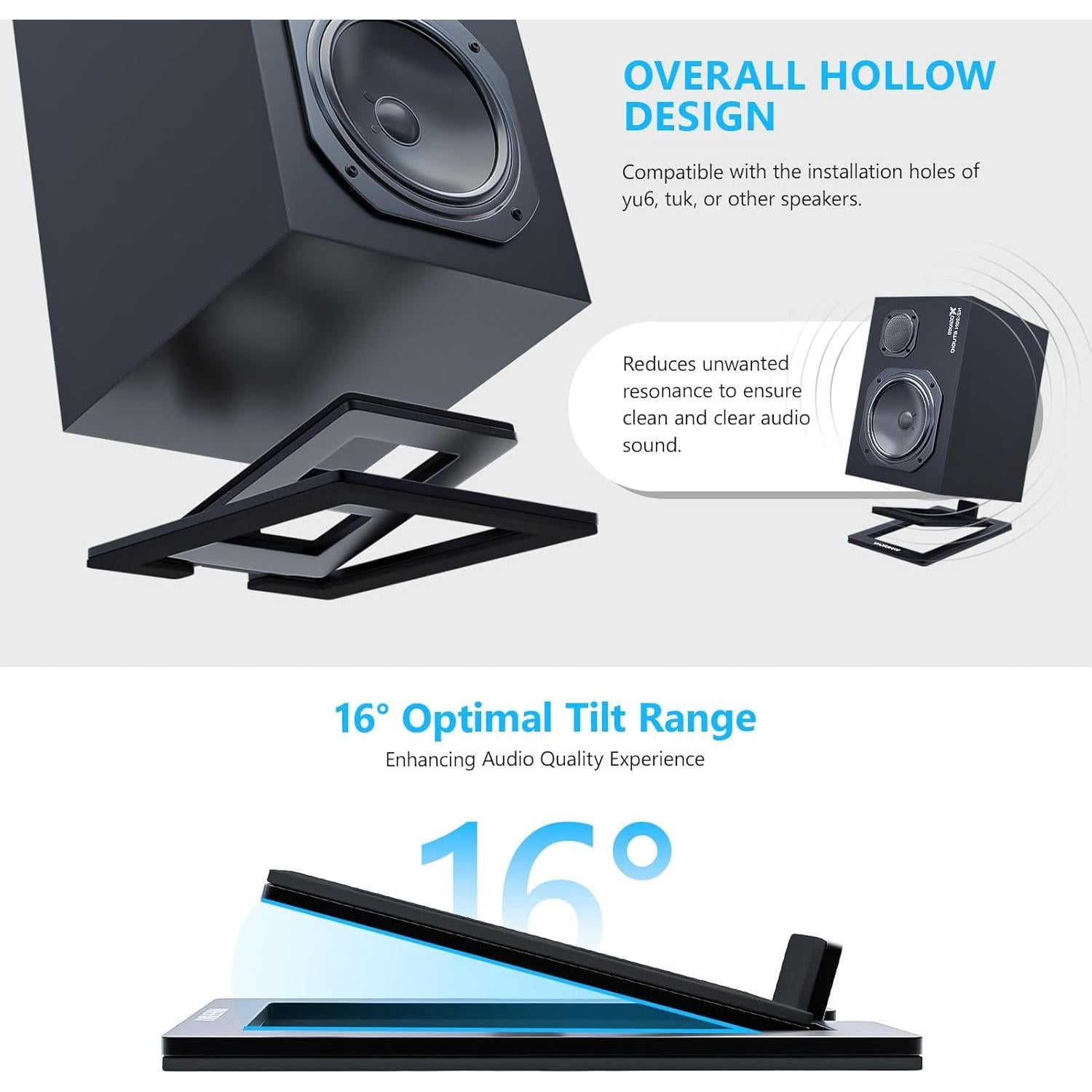 Soportes de Altavoces de Escritorio VKheroKV C-1 Negro